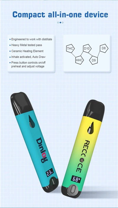 Vape Pod monouso con penna vaporizzatore a olio D8 in resina spessa all'ingrosso da 2 grammi